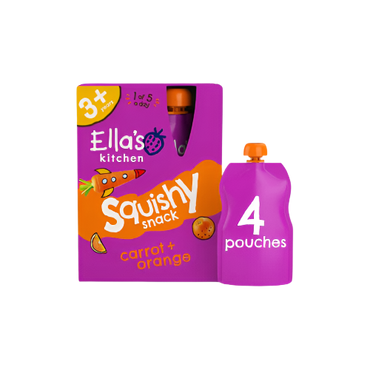 Ella's Kitchen Squishy Snack - Carrot + Orange (4 x 100g) – Organic & Healthy Snack